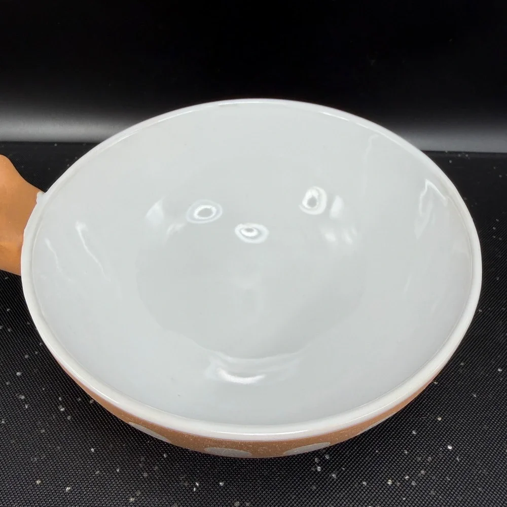 Crate & Barrel Aveza Guacamole Bowl Terracotta Polka Dot Animal Footed Dish Bowl